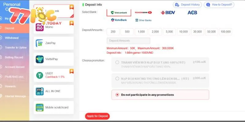 Đặc quyền khủng khi lựa chọn nạp tiền tại nền tảng